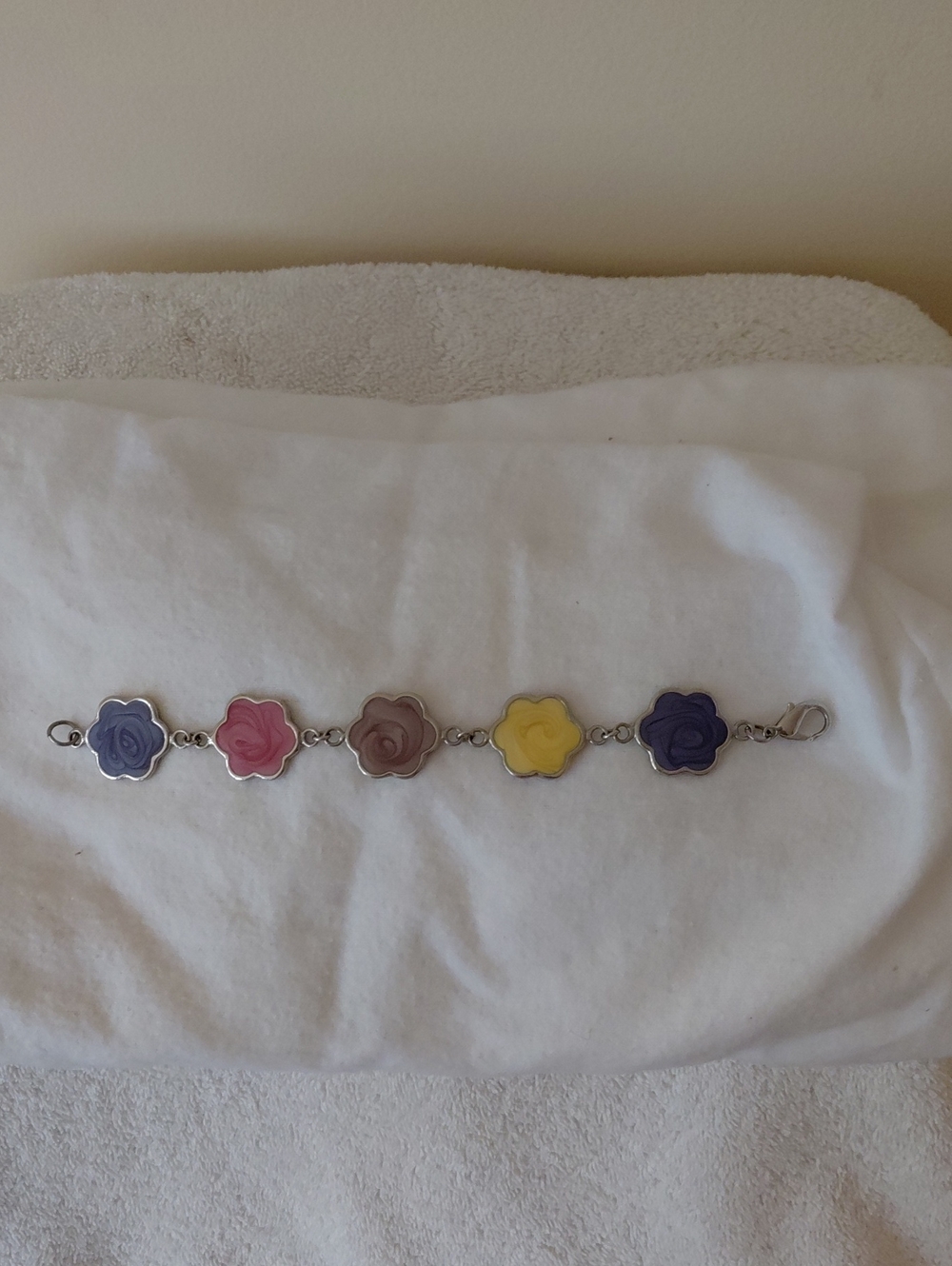 Multi-Color Floral Link Bracelet - Women Jewelry